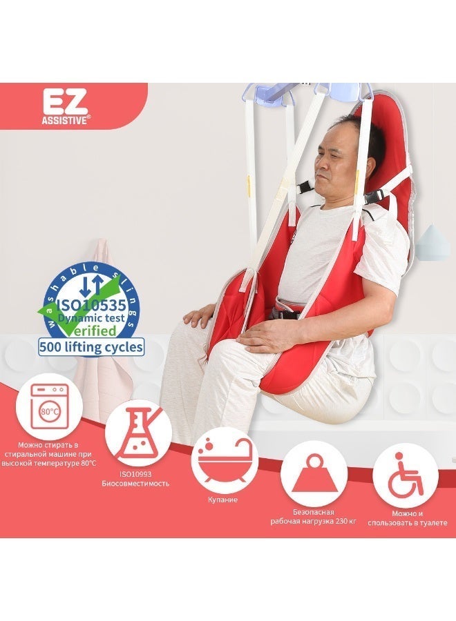 EZ Assistive Patient Lift Sling, Medical Commode Patient Lift Aid Transfer Sling for Elderly Shower Bath, Patient Lifts for Home use,Divided Toileting Sling, 500lbs(Head Support) - Image 4